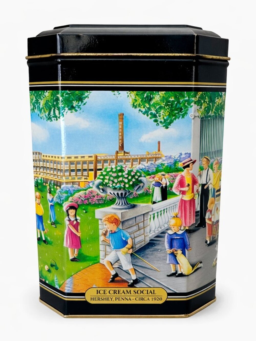 Hershey’s Hometown Series Tin #10 – “Ice Cream Social” – Collectible Canister –